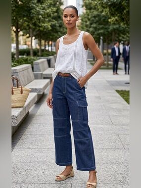 I.AM.GIA Dark Indigo Denim Cargo Jeans